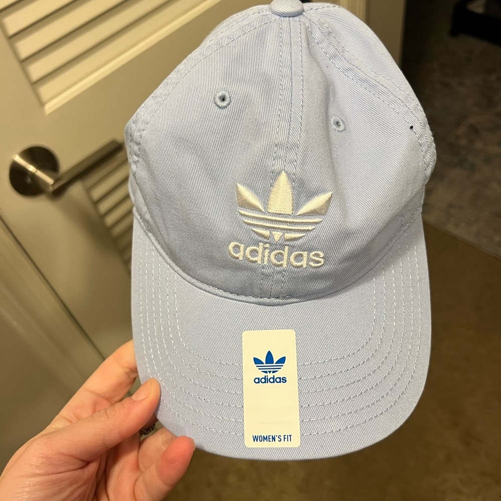 Never worn Light Blue Womens adjustable Adias Hat